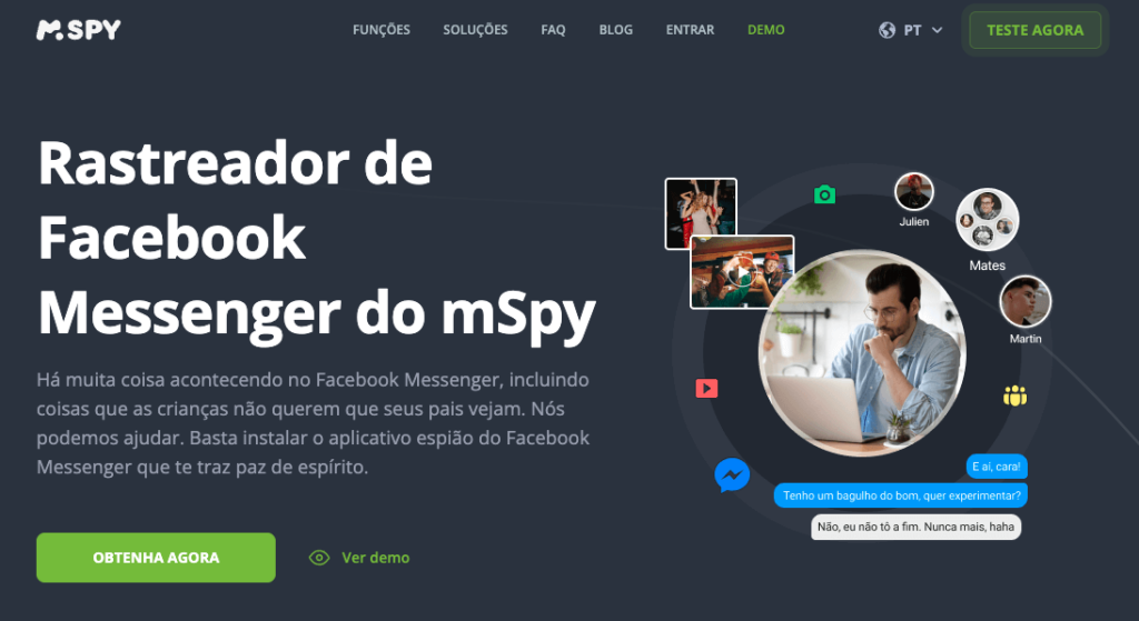 rastreador de facebook messenger do mspy