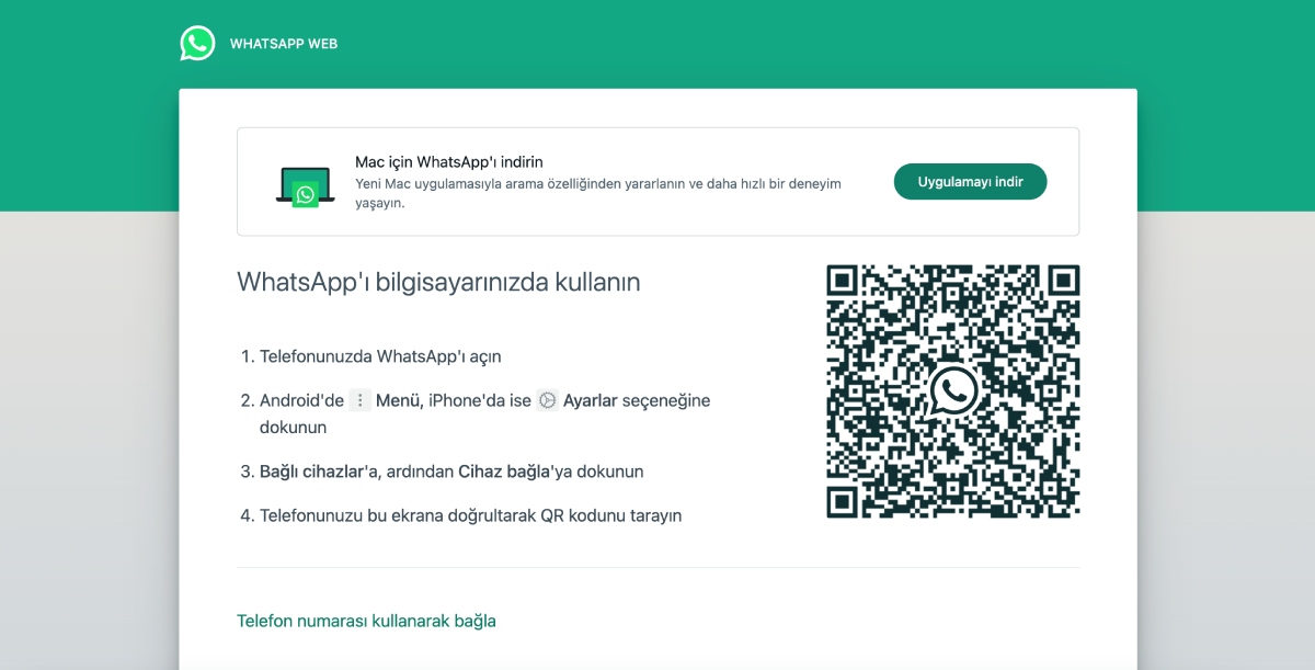 whatsapp web tr